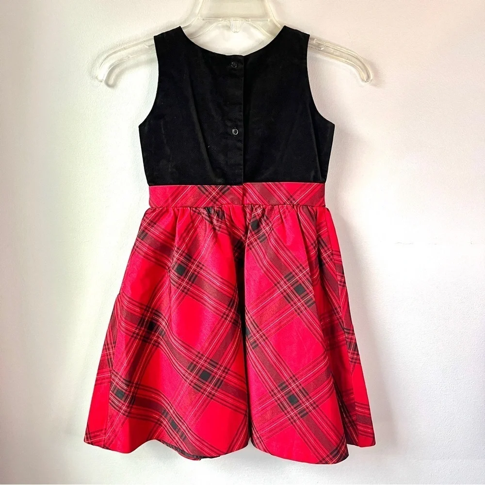 Gymboree Dressed Up Velvet and Tartan Girls Holiday Dress